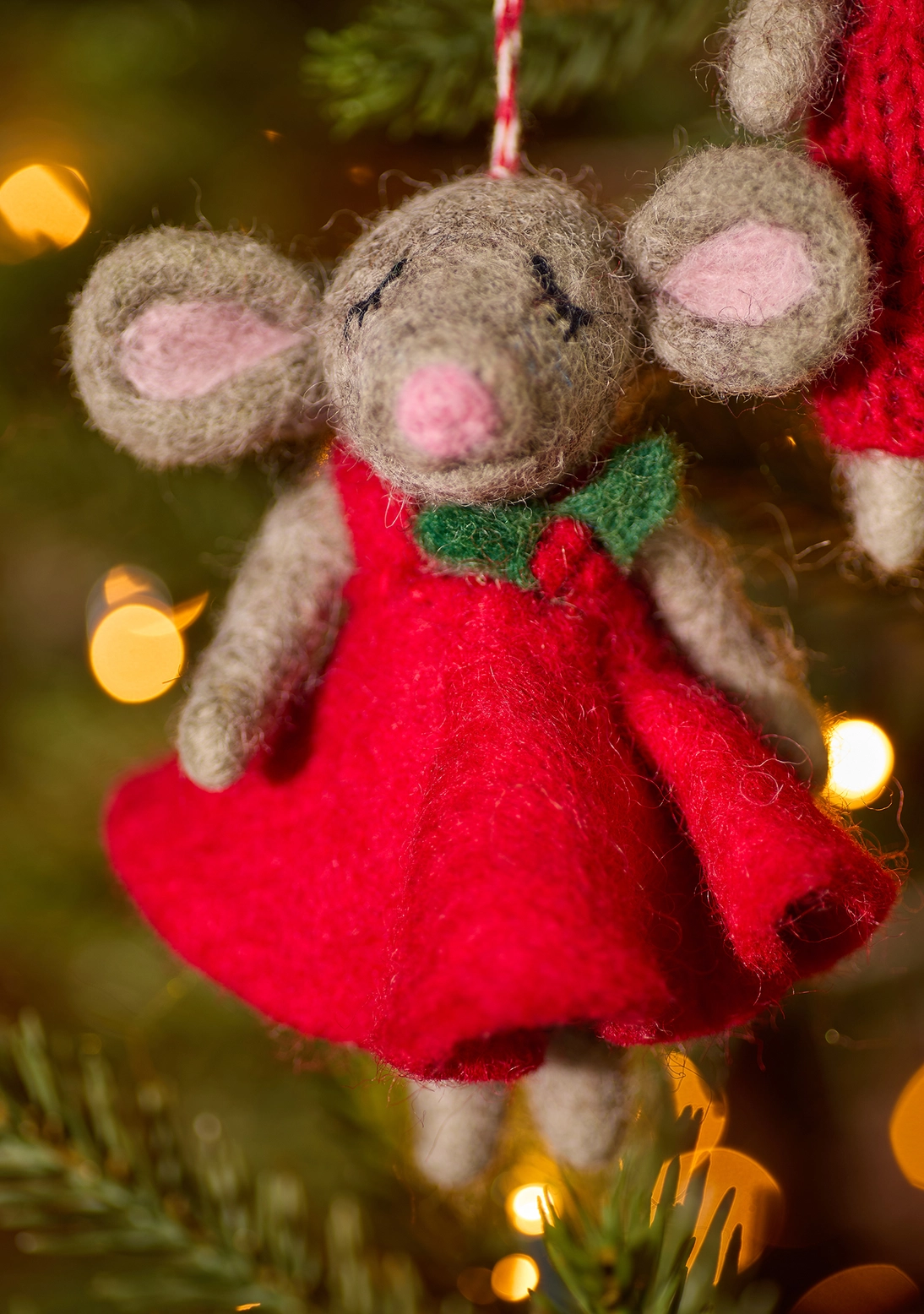Christmas mouse with red top alligator green butterfry