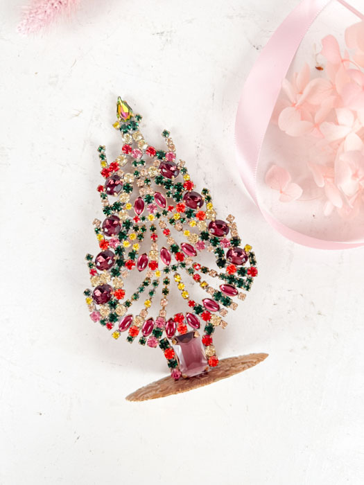 Christmas tree in rhinestone - Small (J10)