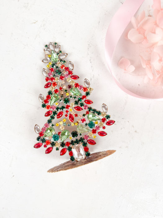 Christmas tree in rhinestone - Small (J14)