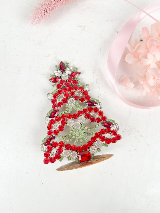 Christmas tree in rhinestones - Small (J58)