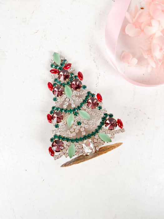 Christmas tree in rhinestone - Small (J26)