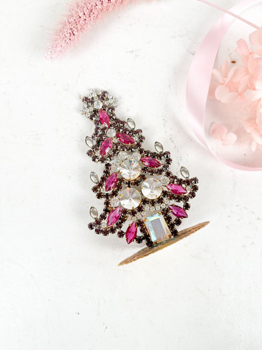 Christmas tree in rhinestones - Small (J35)