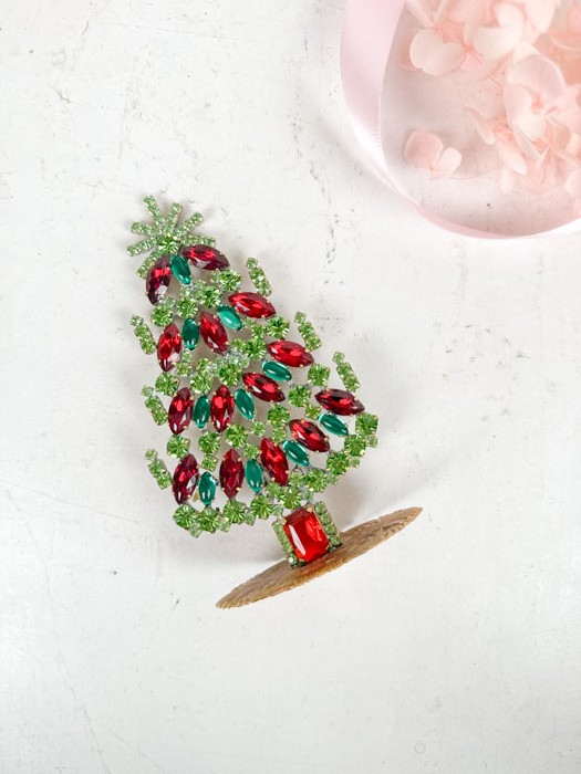 Christmas tree in rhinestones - Small (J40)