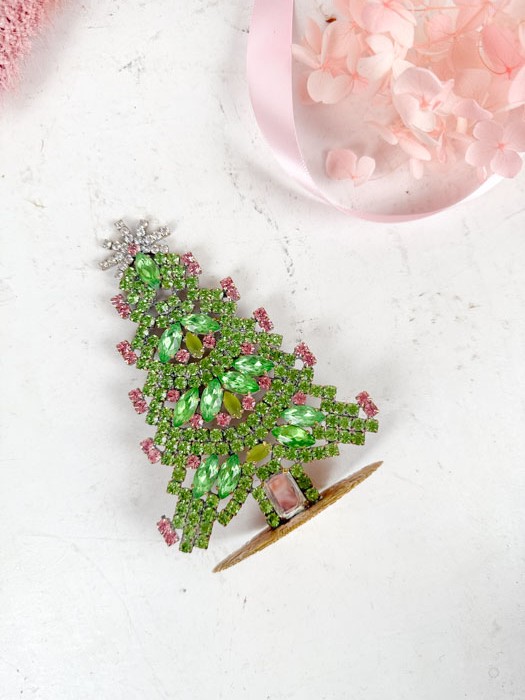 Christmas tree in rhinestone - Small (J42)