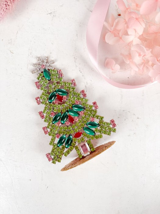 Christmas tree in rhinestones - Small (J44)