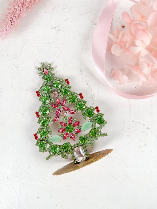 Christmas tree in rhinestone - Small (J45)
