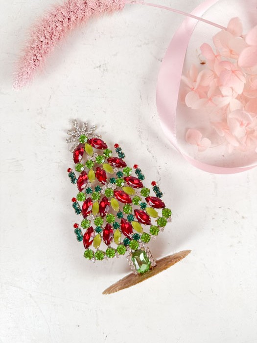 Christmas tree in rhinestone - Small (J46)
