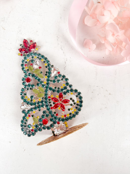 Christmas tree in rhinestone - Small (J53)