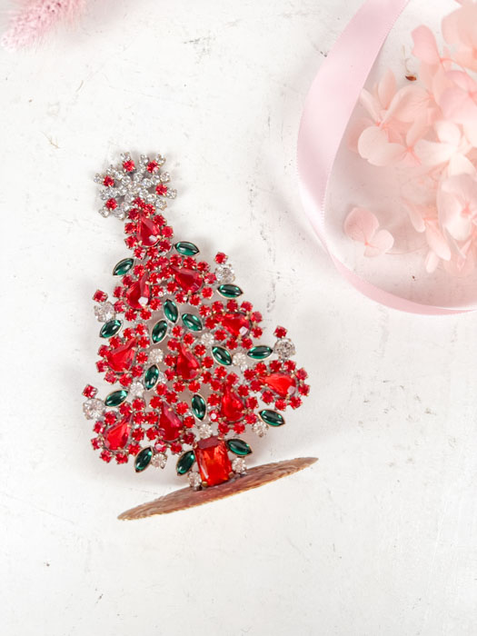 Christmas tree in rhinestones - Small (J55)