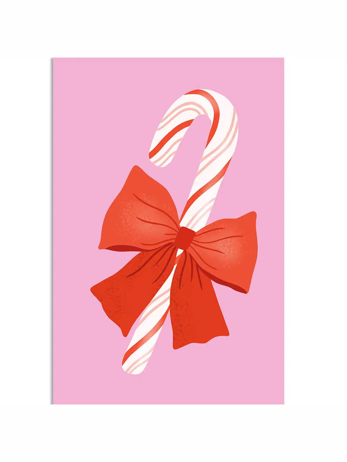 To and from cards - Christmas candy stick with a red ribbon