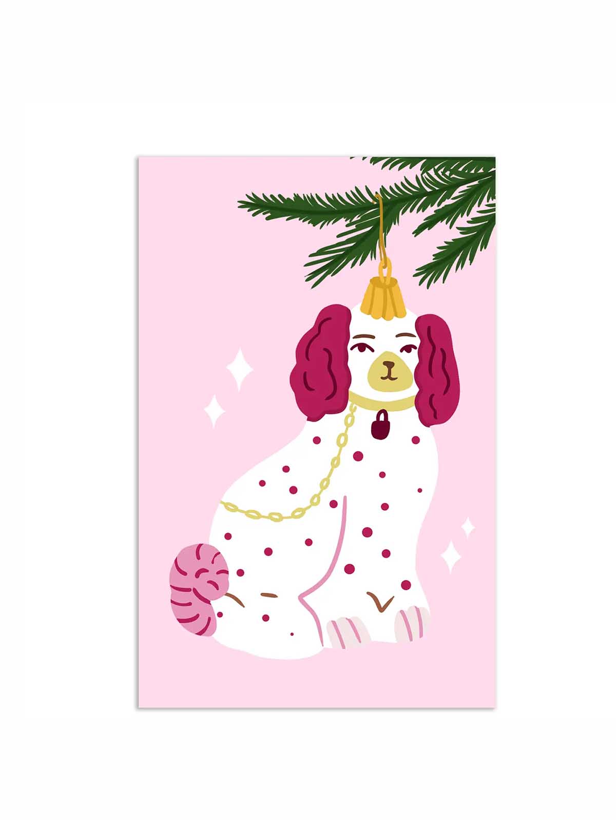 On and off cards - Christmas decorations & quot; english dog"