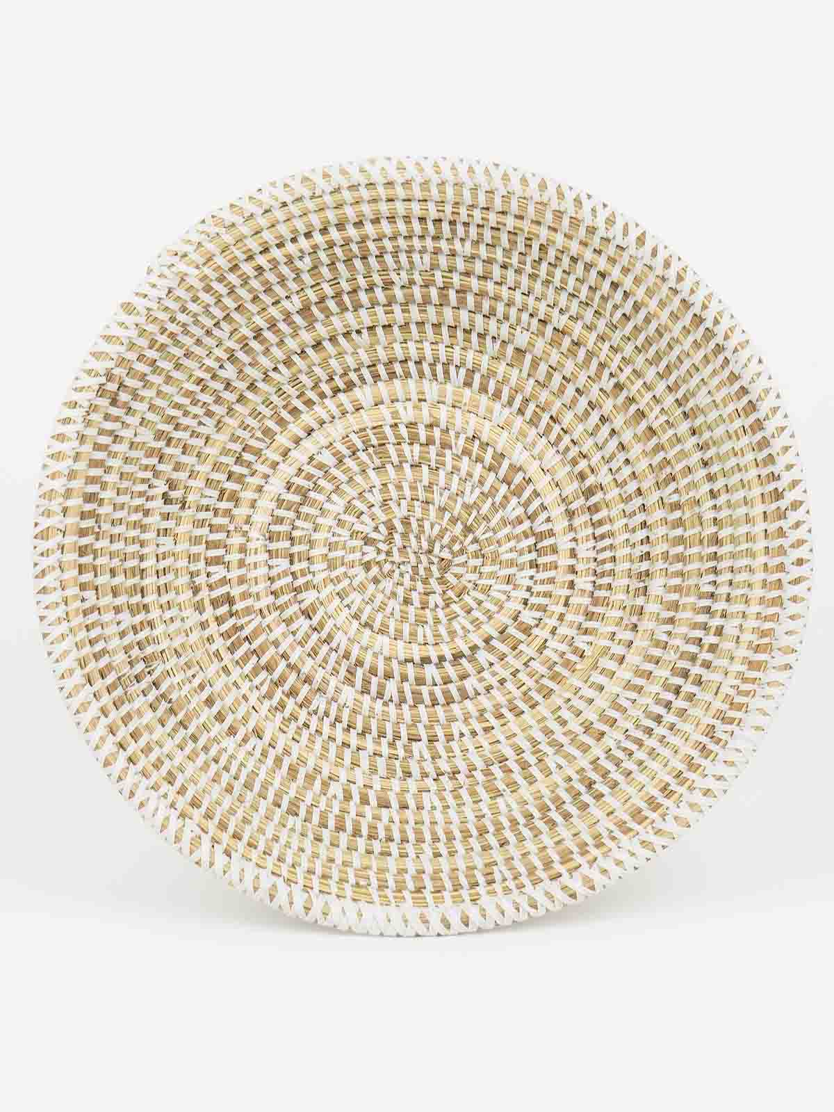 Alternative view of Round bread basket in natural and white - Lille