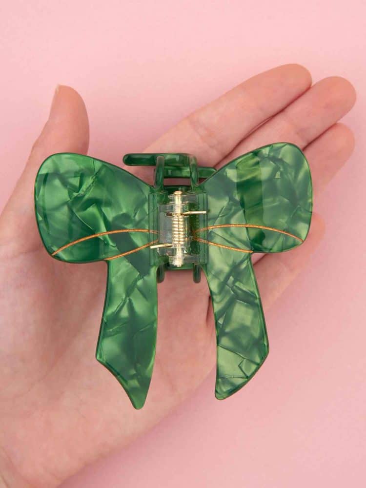 cou cou suzette - hair clip green ribbon