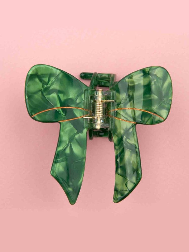 cou cou suzette - hair clip green ribbon