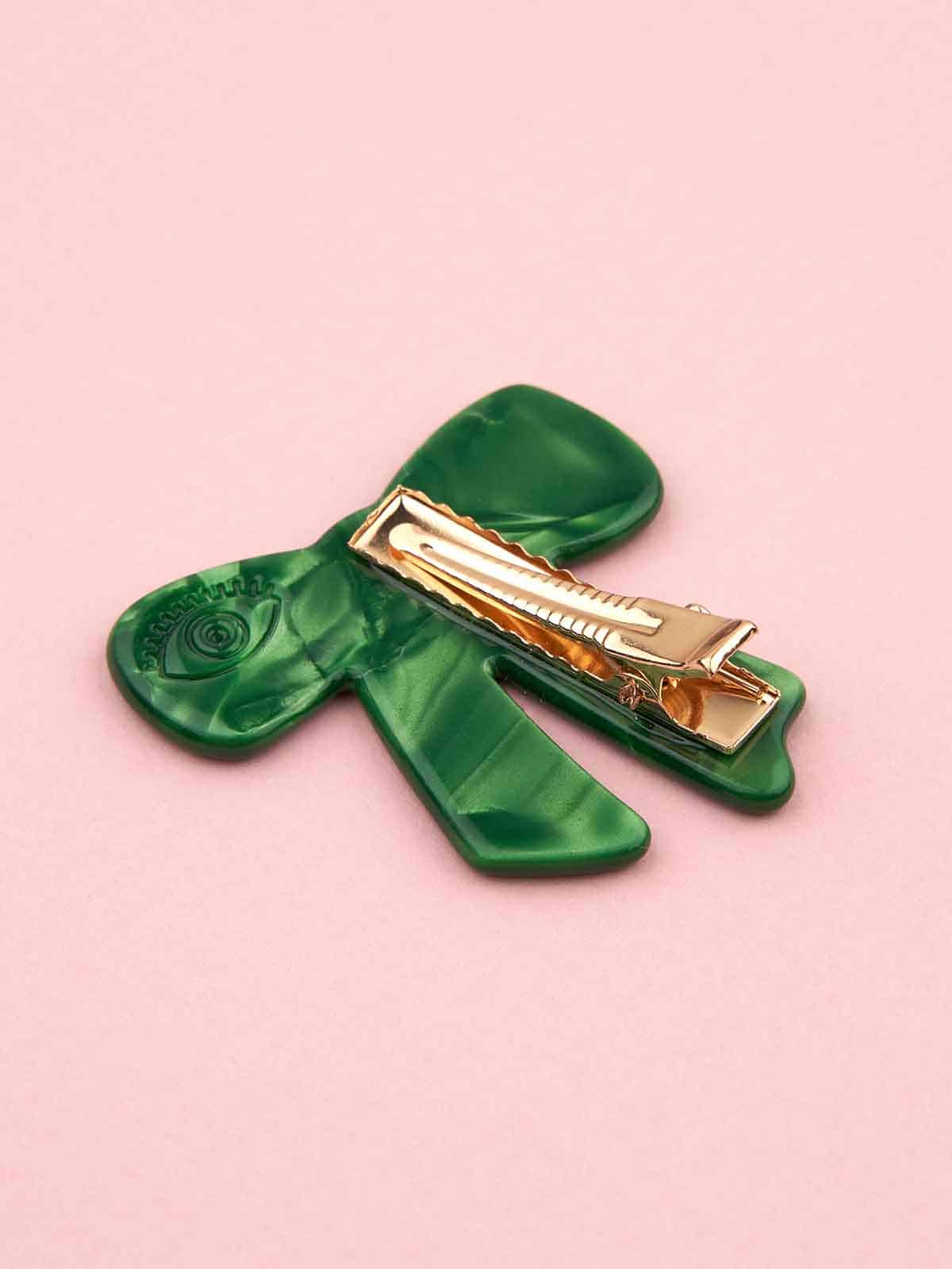 cou cou suzette - hairpin green ribbon