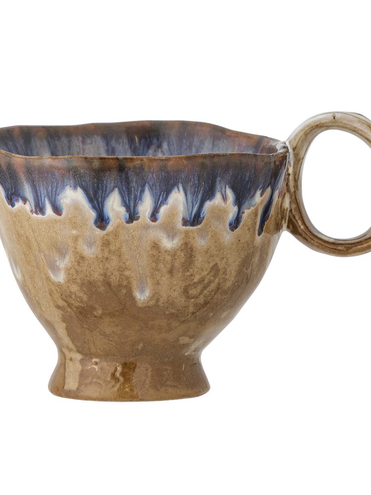 Cup with handle & quot;Imogen& quot; (175 ml) - Multicolored blue-brown