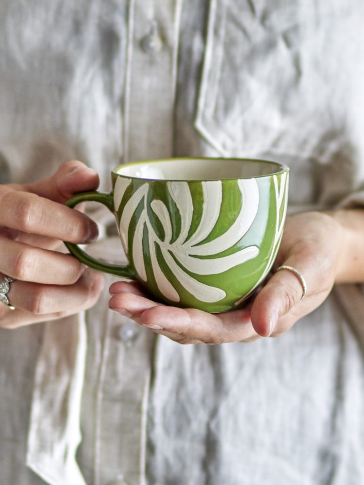 Cup with handle & quot;Heikki& quot; (240 ml) - Green - Picture 3
