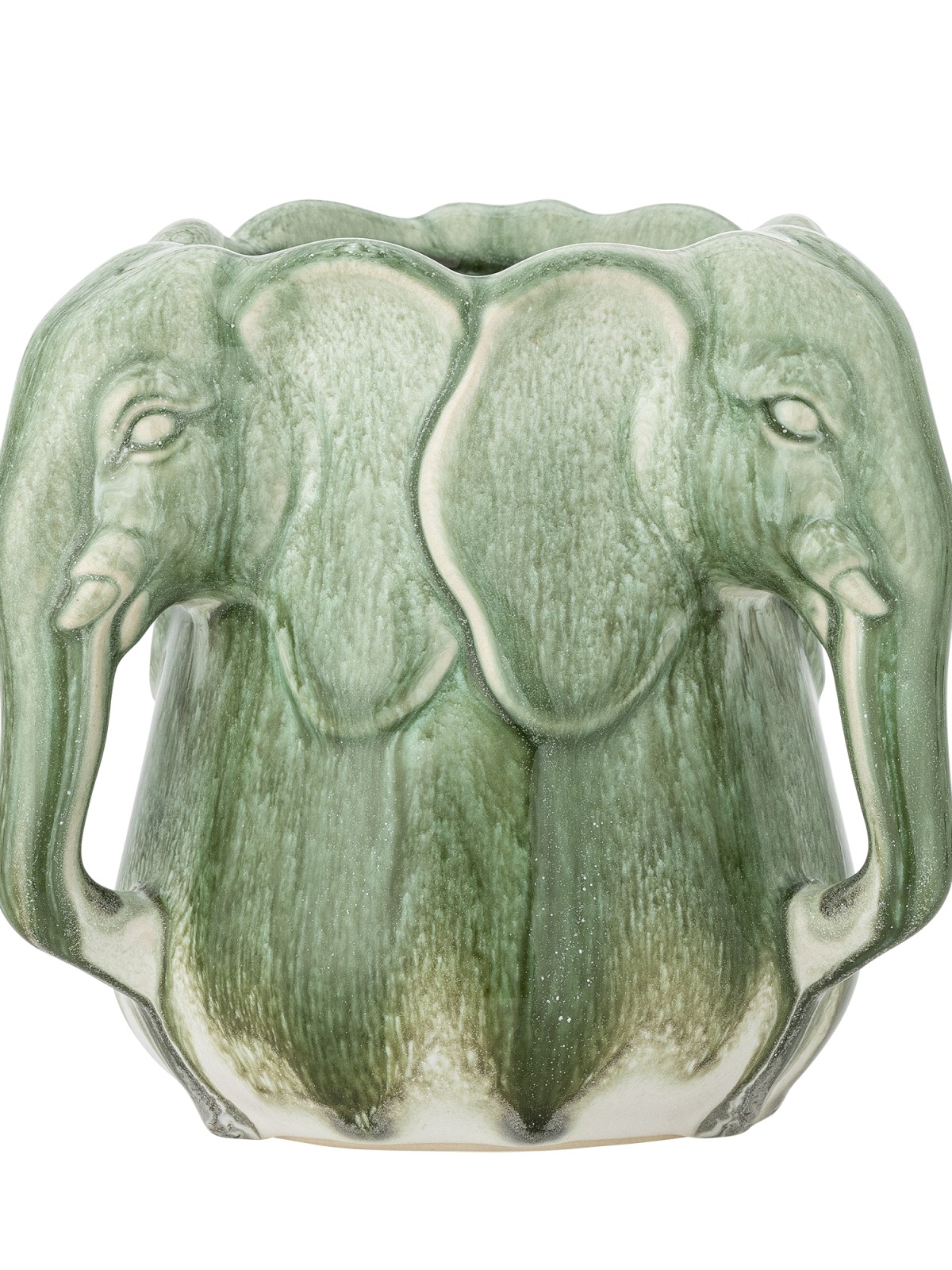 Alternative view of Vase/herbal pot with elephants "Pontus" - Green
