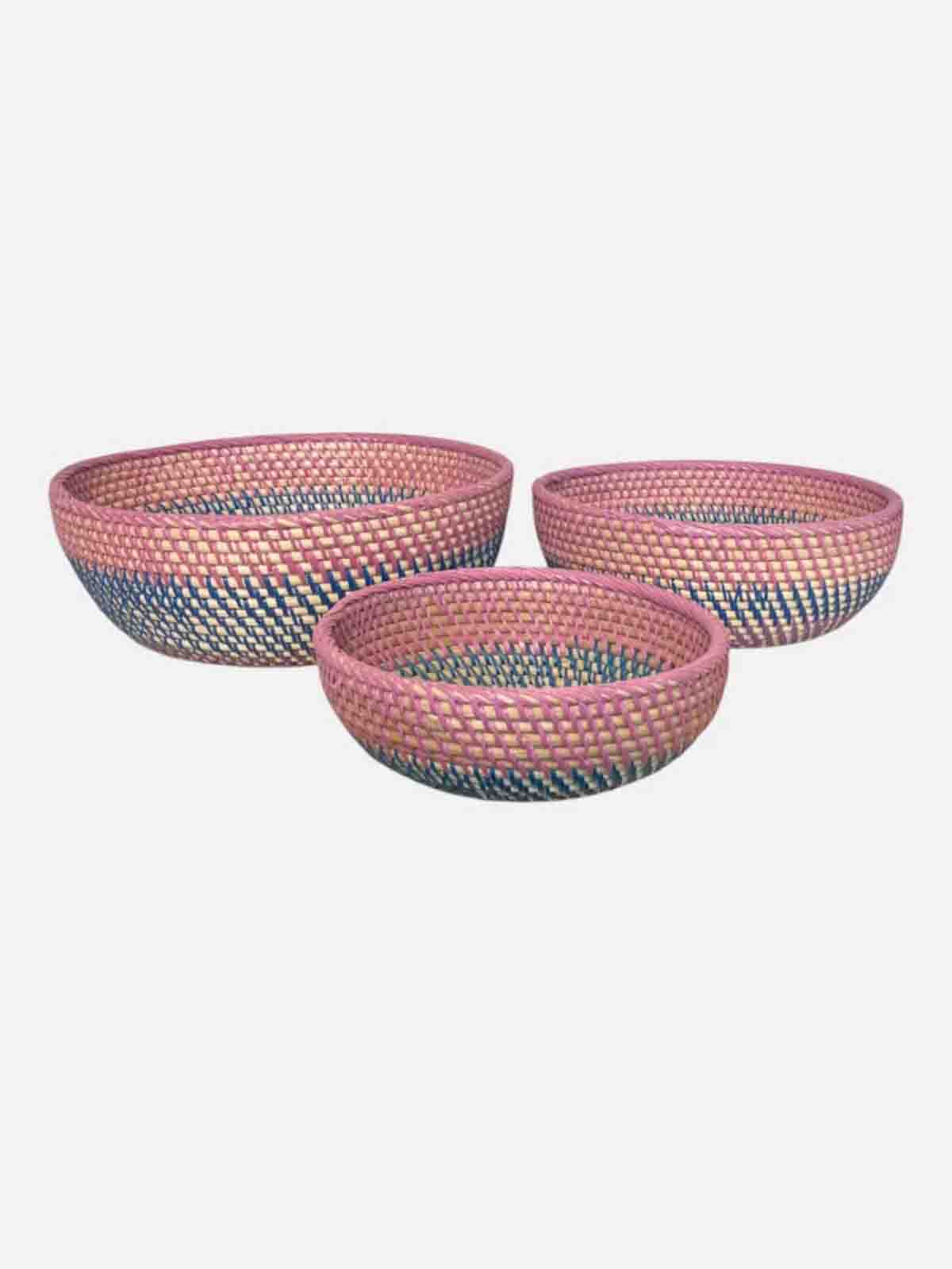 Mask pot bread baskets pink and blue