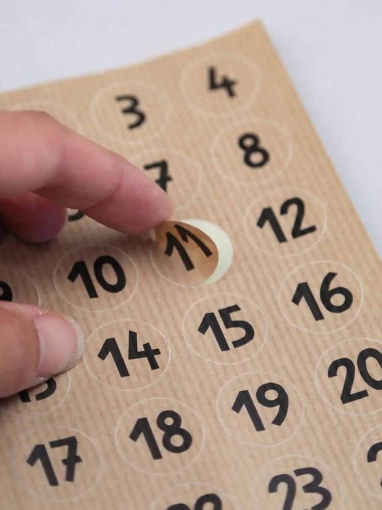 Numbers for packing calendar - Recycled paper - Picture 3