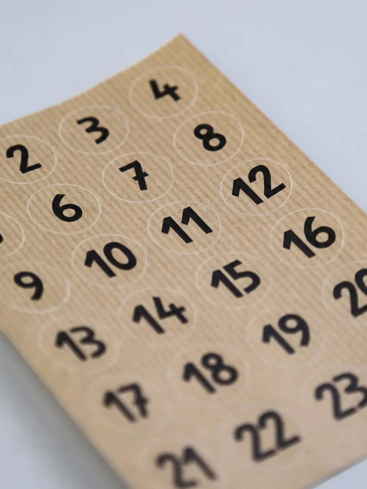 Alternative view of Numbers for Package Calendar - Recycled Paper