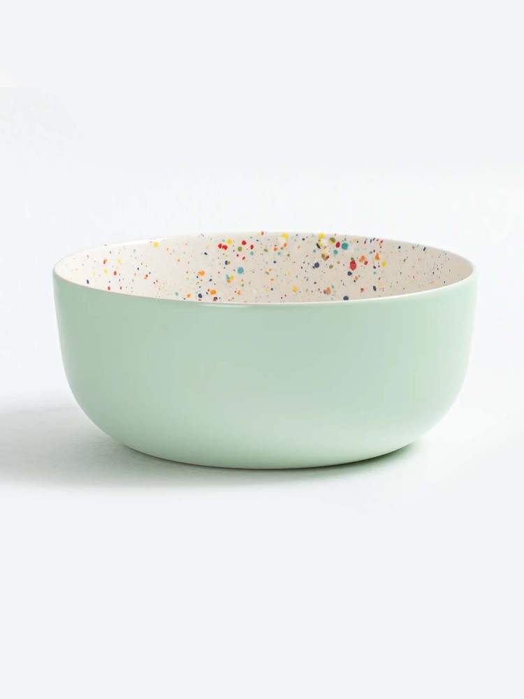 egg back home large salad bowl in stoneware in mint green