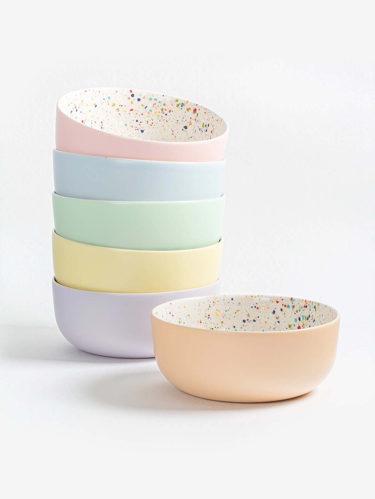 egg back home large salad bowl in stoneware in pastels