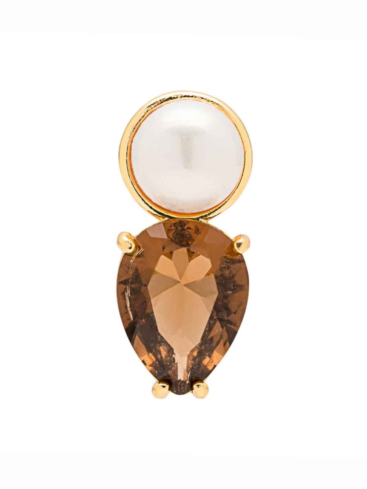 lulu copenhagen earring brown crystal