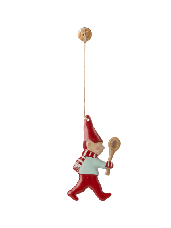 Maileg metal elf with wooden spoon