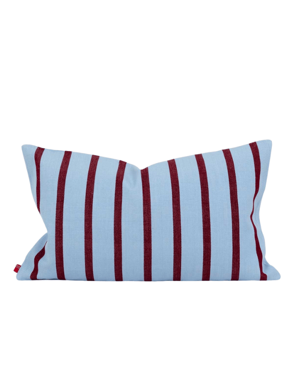 a world of craft pillowcases 30 x 50 america in light blue with stripes in burgundy