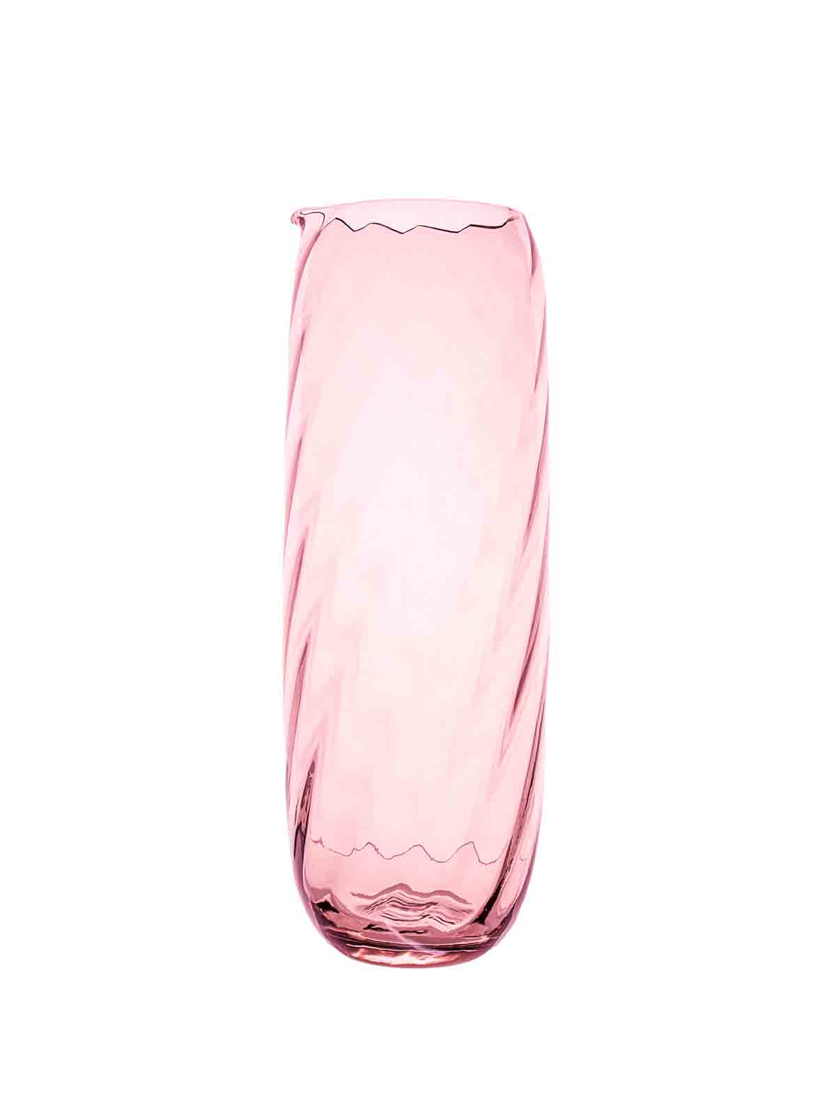 Anna von lipa carafe in swirl mouth-blown glass in light red