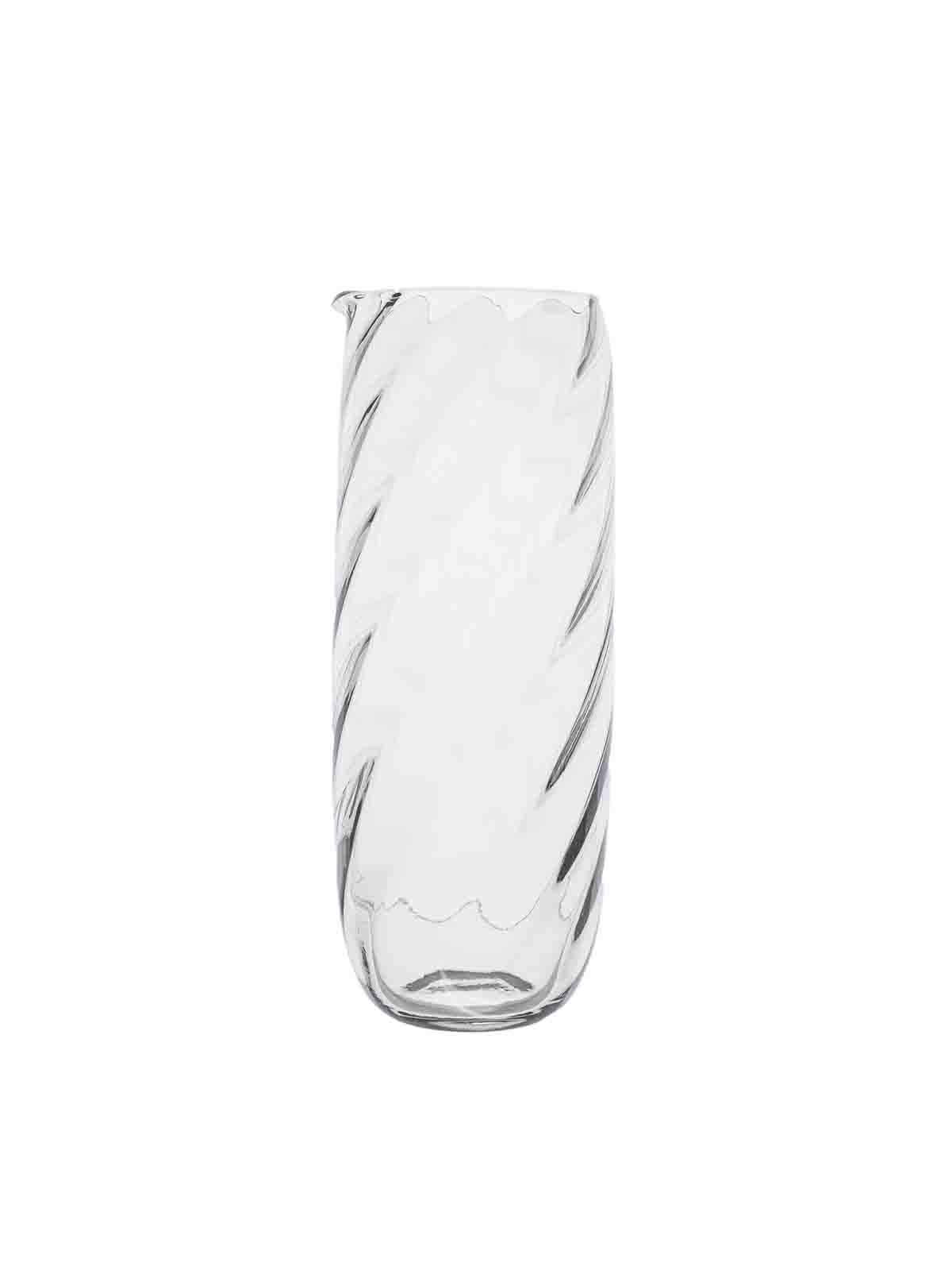 Anna von Lipa carafe in swirl mouth blown glass in clear