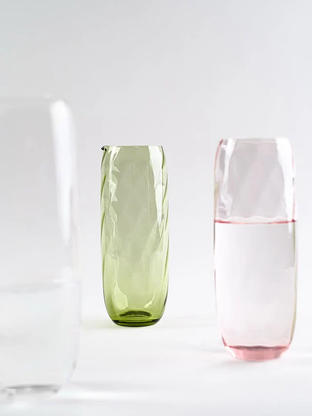 Anna von Lipa carafe in swirl mouth blown glass