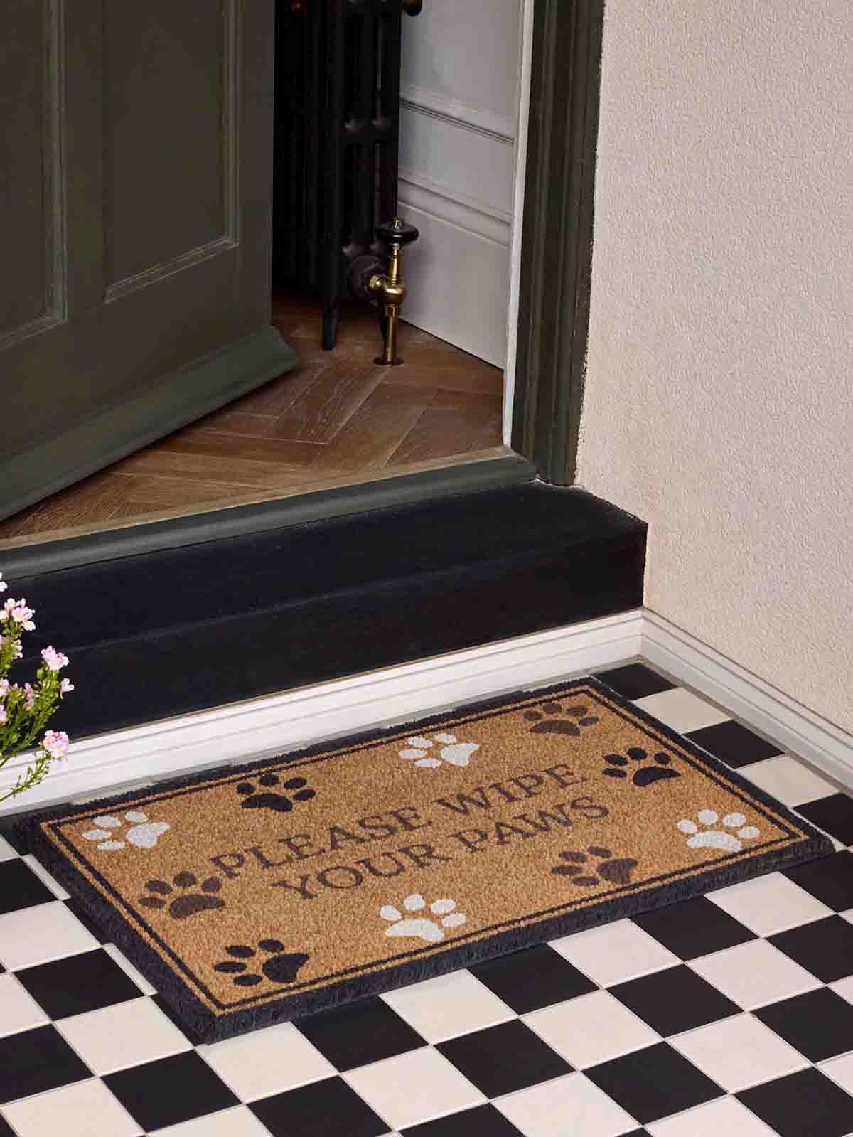 doormat - wipe your paws black edge