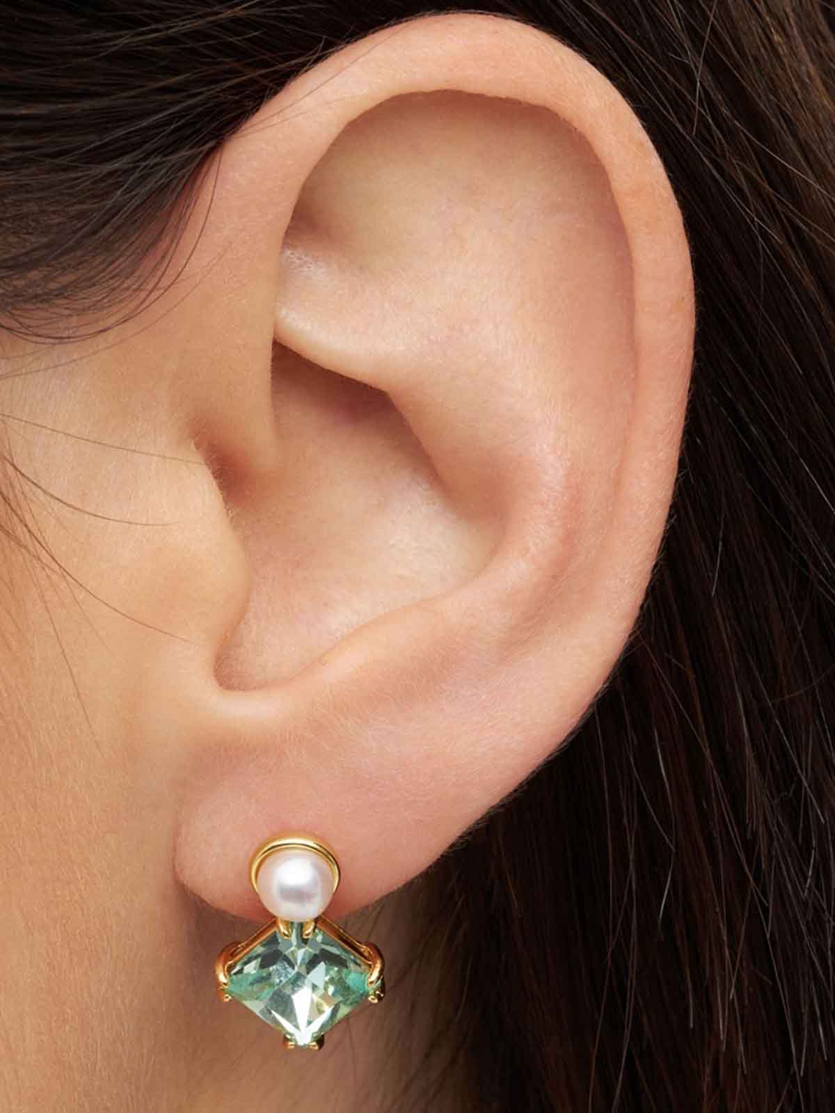 lulu copenhagen earring green crystal