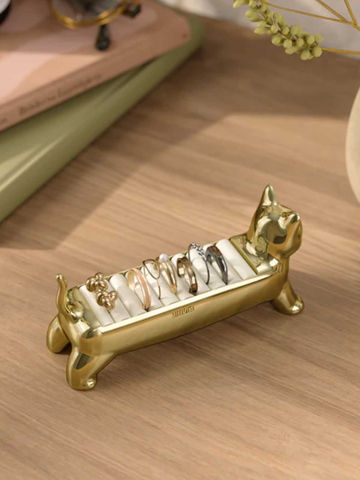 umbra ring holder brass cat