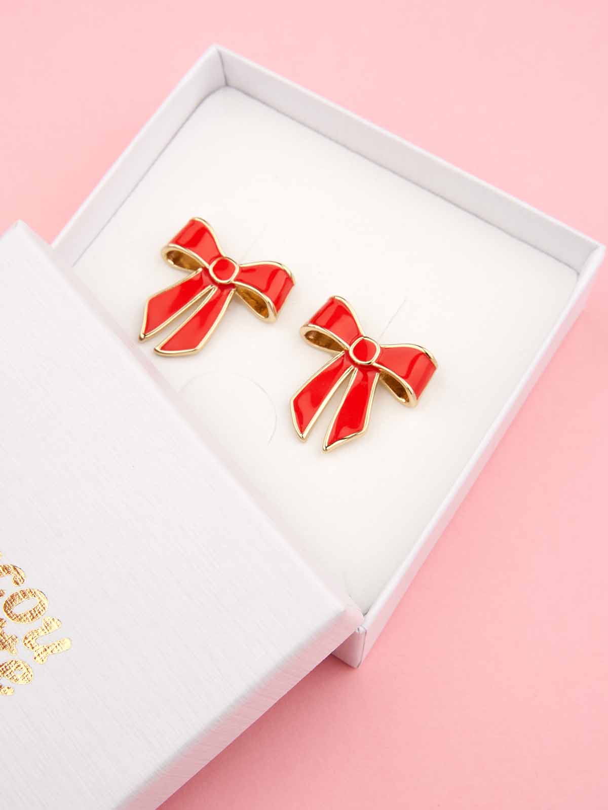 Earrings red loops