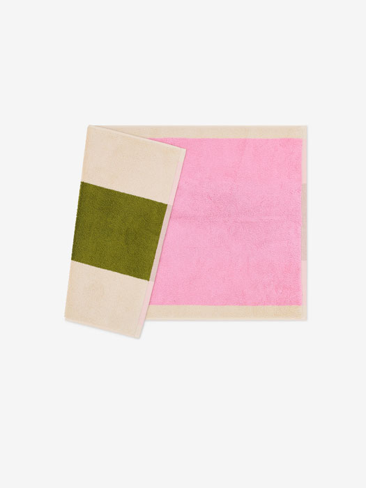 Bath mat 50 x 80 cm - Pink & Olive