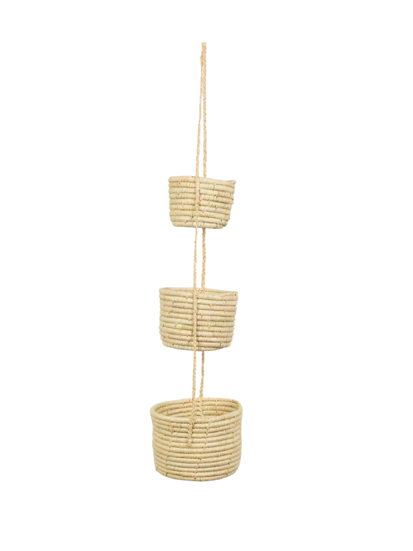 a world of craft or Afroart hanging baskets with 3 baskets