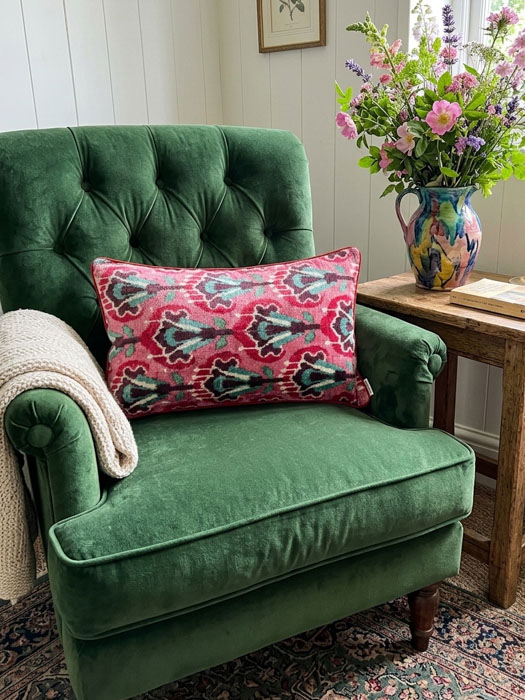 cushion cover in silk ikat from Turkey at Remix by Sofie
