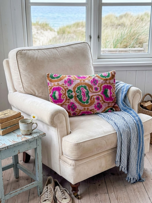 cushion cover in silk ikat from Turkey at Remix by Sofie