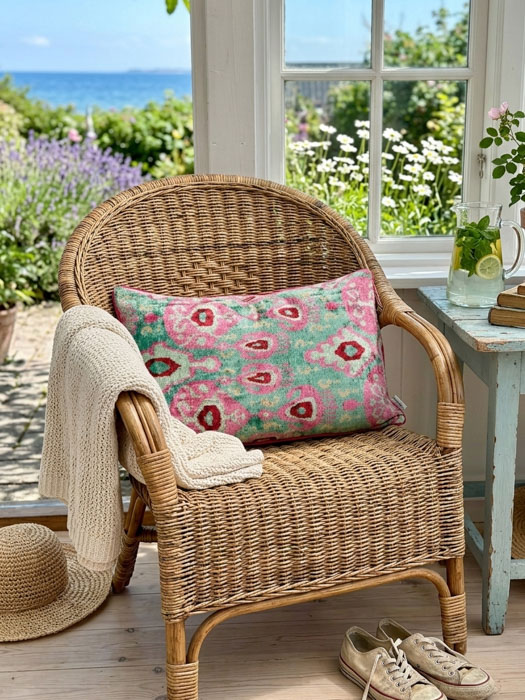 cushion cover in silk ikat from Turkey at Remix by Sofie