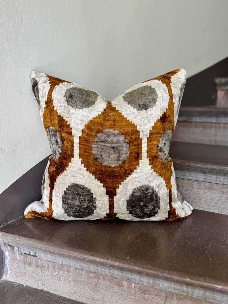cushion cover in silk ikat from Turkey at Remix by Sofie