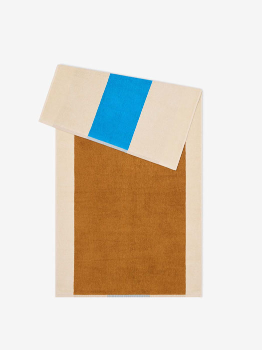 Bath towel 70x140 cm - Blue & Caramel