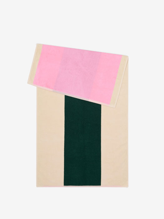 Alternative view of bath towel 70x140 - Green & Pink