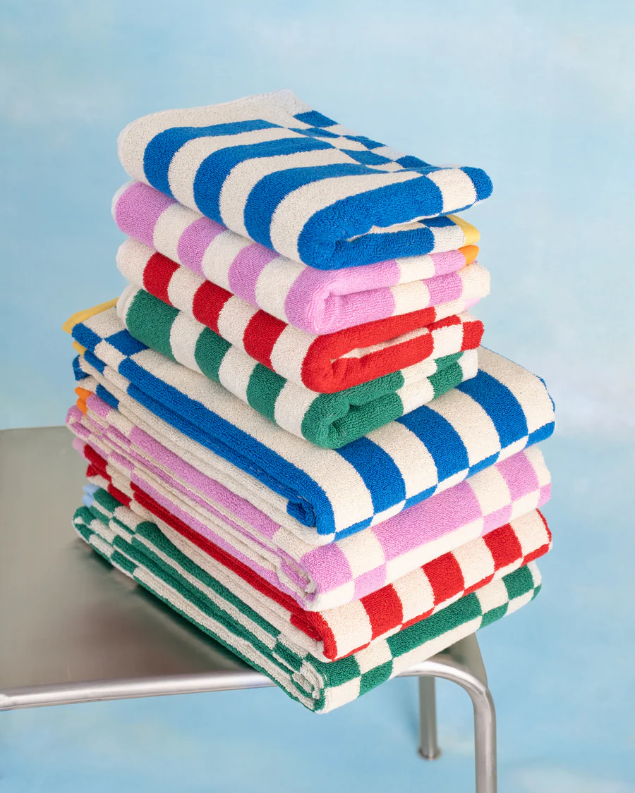 Spanish tarta gelantina towels, colourful and patterned towels from remix by Sofia.