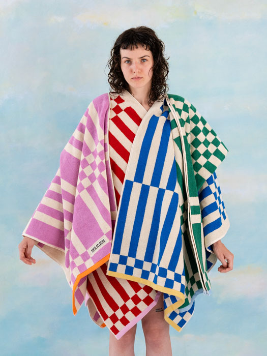 Spanish tarta gelantina towels, colourful and patterned towels from remix by Sofia.