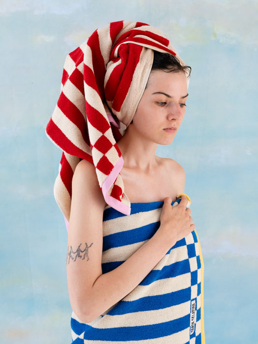 Spanish tarta gelantina towels, colourful and patterned towels from remix by Sofia.