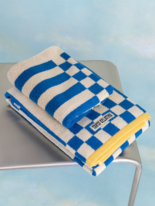 Spanish tarta gelantina towels, colourful and patterned towels from remix by Sofia.