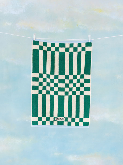 Spanish tarta gelantina towels, colourful and patterned towels from remix by Sofia.